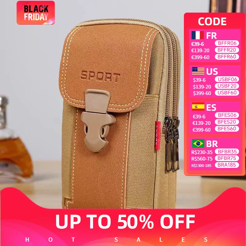 Sac banane de grande capacité pour homme, sac de téléphone multifonctionnel, porte-monnaie, porte-cartes, facile à transporter, sport, nouveau