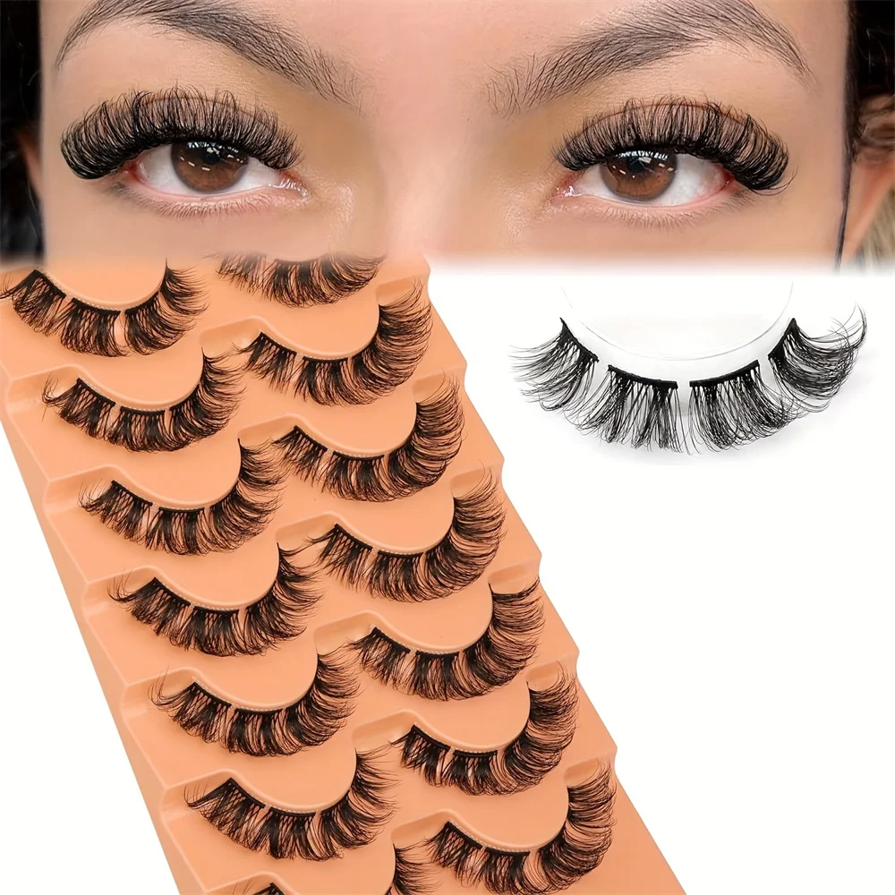 56 natürliche Cluster-Wimpern. Wispy, natürliches Aussehen, falsche Wimpern, einzelne Wimpern, 3D-gestreifte Wimpern, DIY-Wimpern