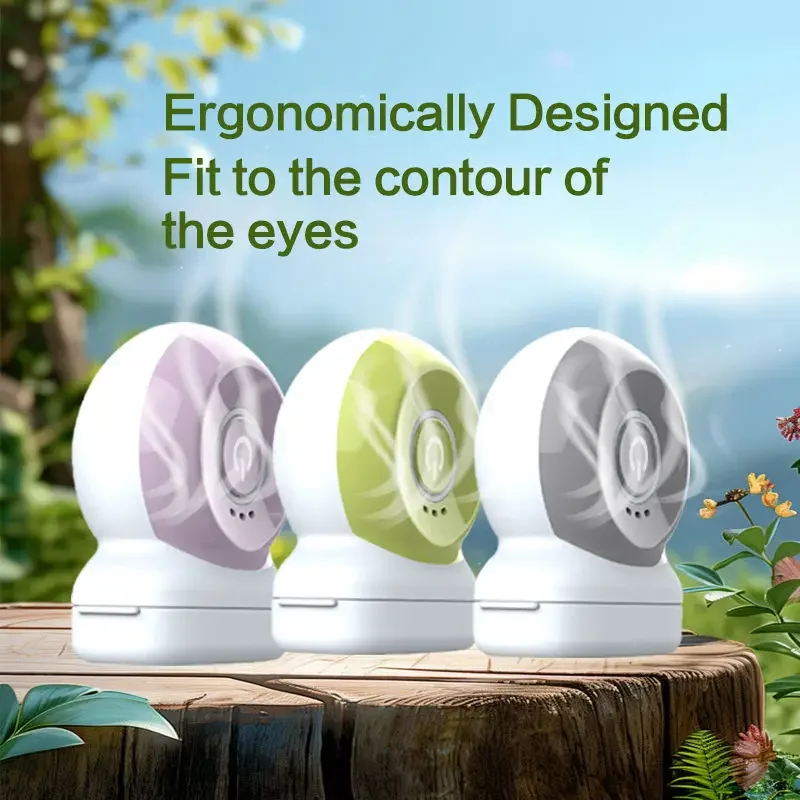 

Портативный электрический массажер для глаз с функцией горячего компресса, паровой терапии и вибрации | Эргономичное устройство для ухода за глазами от темных кругов, отеков и морщин