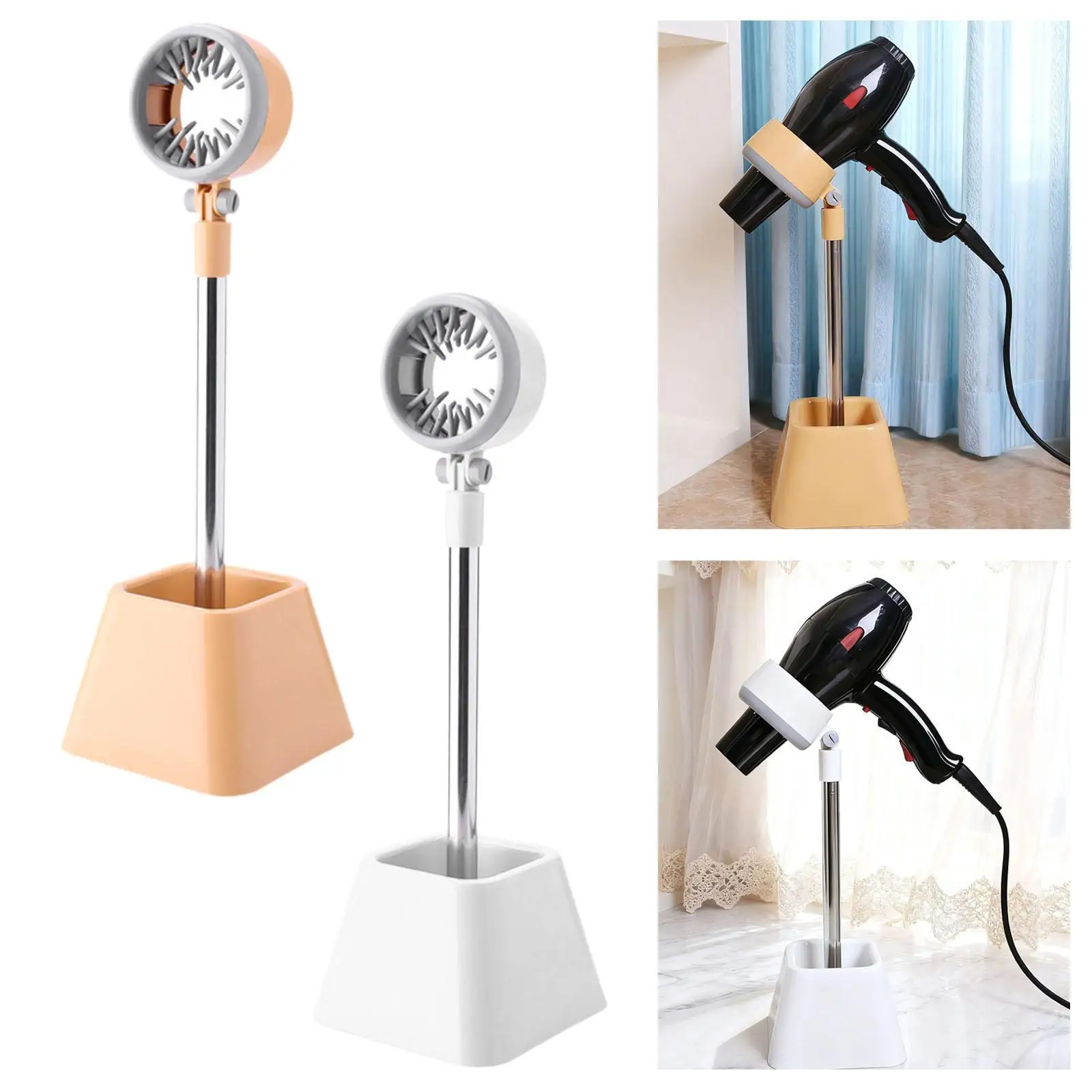 Pet Hair Dryer Stand Adjustable Angle Stand up Compact Non Slip Rotation Hair Dryer Rack for Bathroom Daily Use