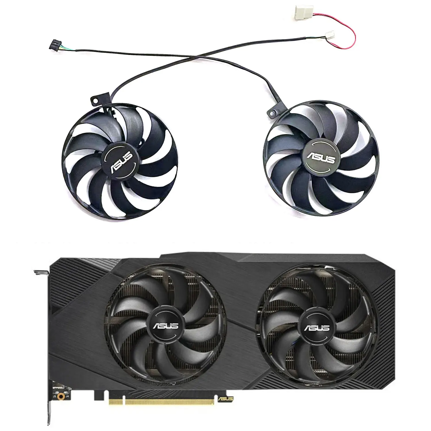 

For ASUS DUAL RTX 2080 2070 2060 SUPER EVO Graphics Card 90mm PLD09210S12H T129215SU FDC10H12S9-C GPU Cooler