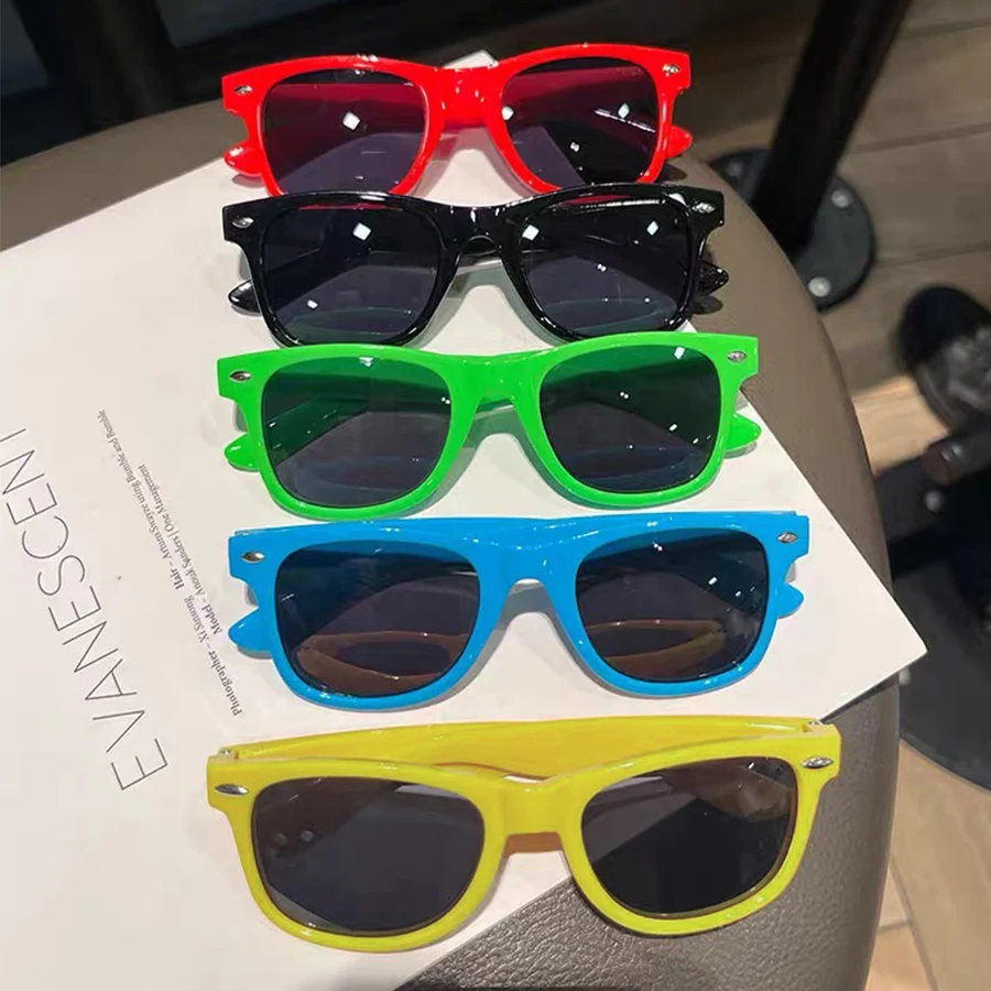 5 قطع للنساء/الرجال إطار بلاستيكي مربع نظارات عصرية ملونة غير رسمية، لحفلات المهرجانات والعطلات والتصوير الفوتوغرافي في الشوارع #3