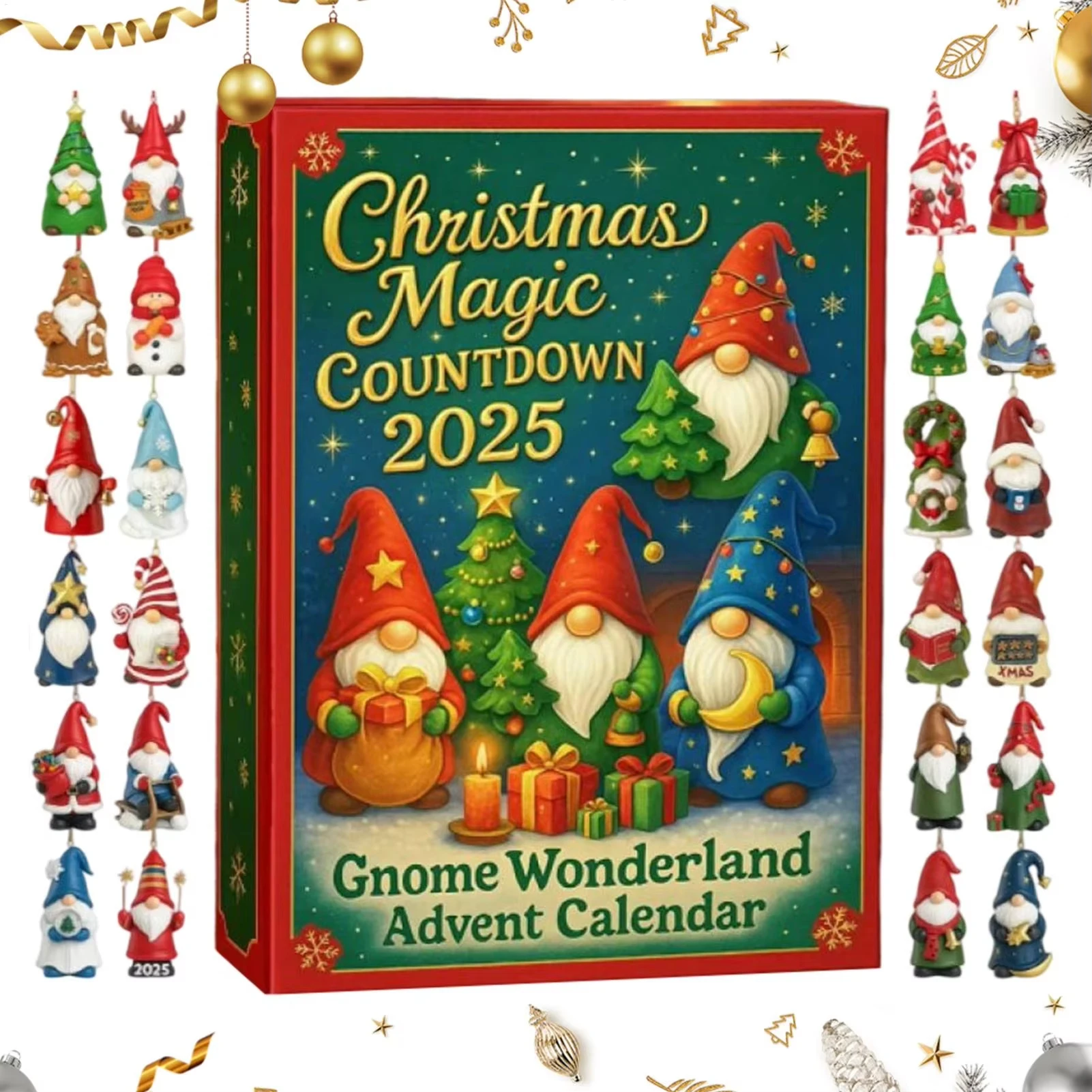 

2025 Christmas Magic Gnome Wonderland Arrives 24-Day Christmas Advent Calendar 2D Acrylic Gnome Holiday Blind Boxes