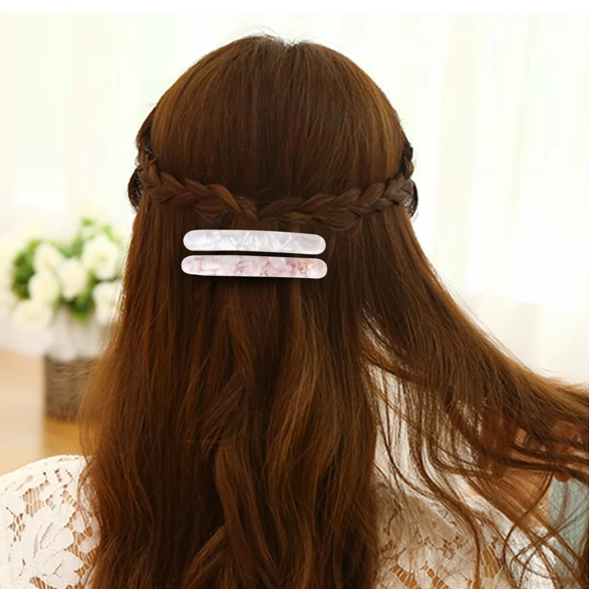 

3 шт., заколка для волос из ацетата, вишнево-белый цвет слоновой кости, нескользящие элегантные аксессуары для волос для вечеринки, свадьбы, женщин