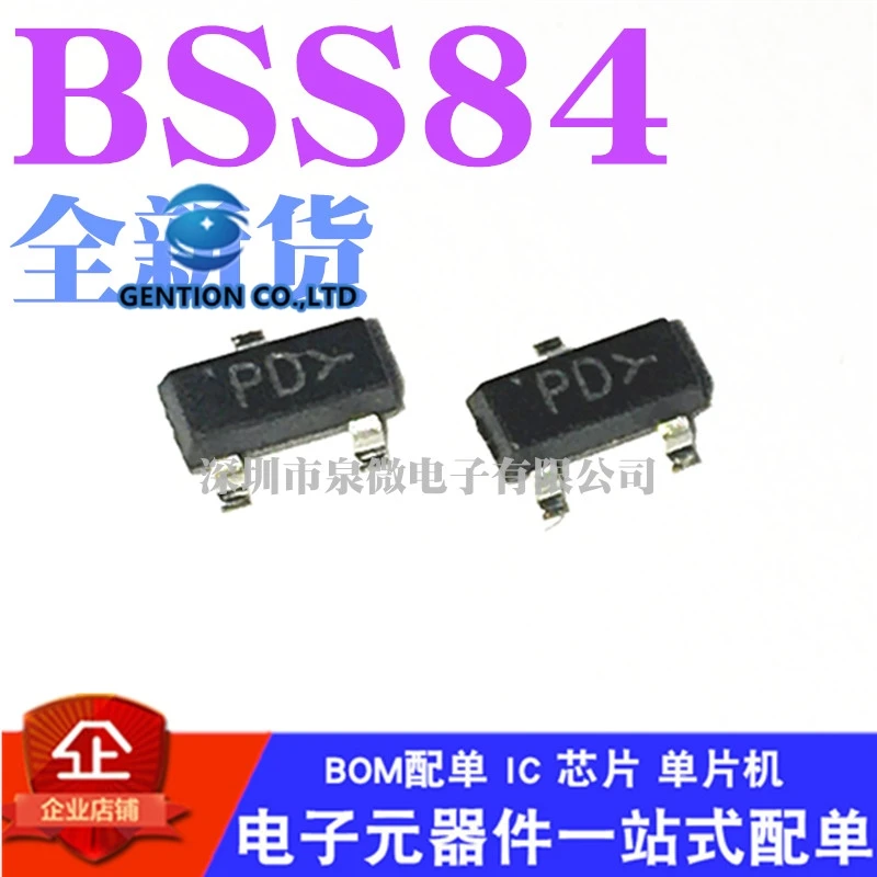 10PCS Triode BSS84 silk-screen PD SOT23 MOS field effect tube tube in stock 100% new and original