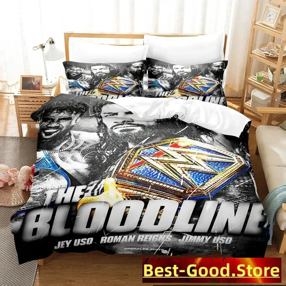 

3D Print Wrestler Roman Reigns Bedding Set Boys Girls Twin Queen King Size Duvet Cover Pillowcase Bed boys Adult