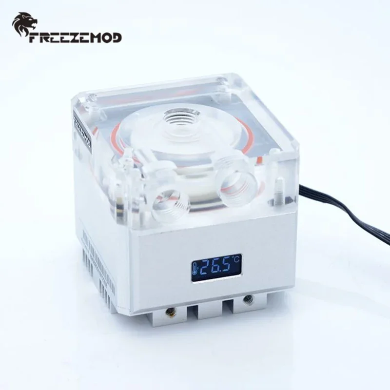 FREEZEMOD Compute cooling pc water cooler mute pump PWM intelligent flow 800L/H VA LCD temperature sense RGB light. PU-FS4M-P