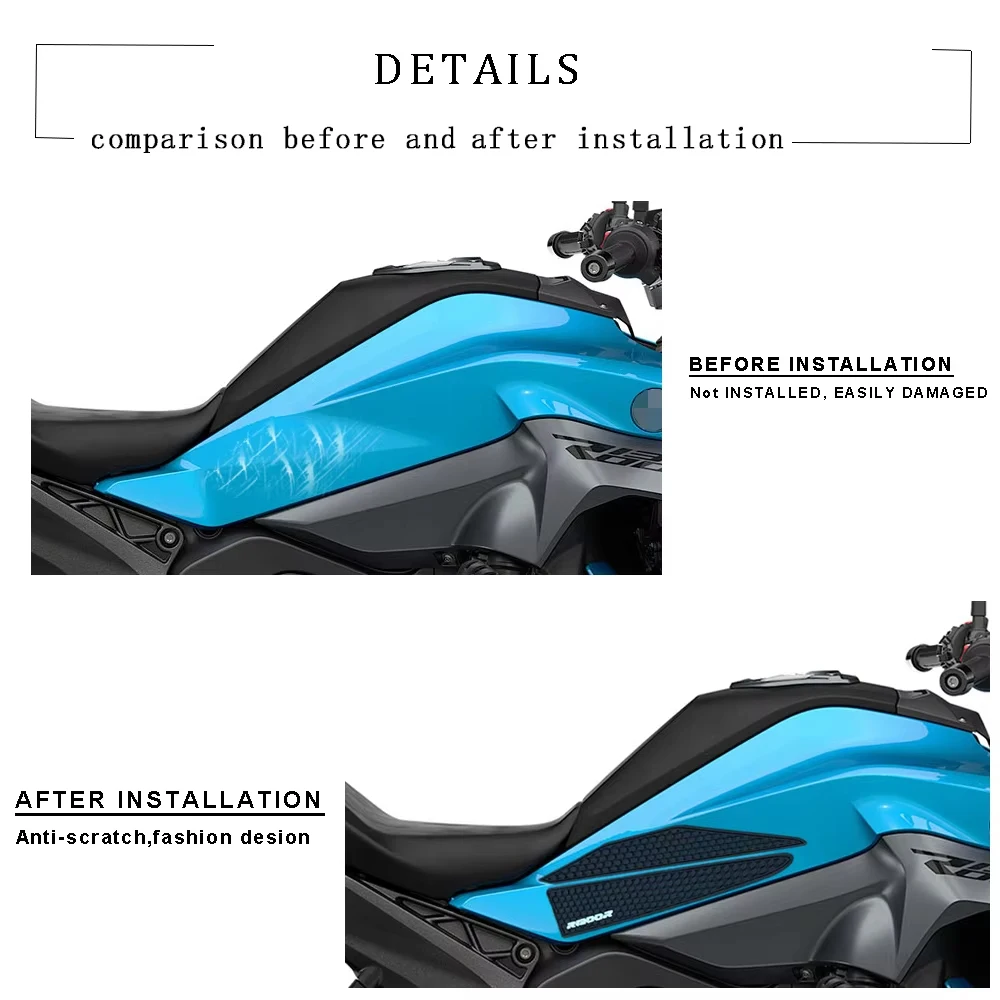 For R1300R R1300r r1300r Motorcycle Accessories Fuel Tank Pad Protector Sticker Side Anti Slip Protection Pad Knee Grip