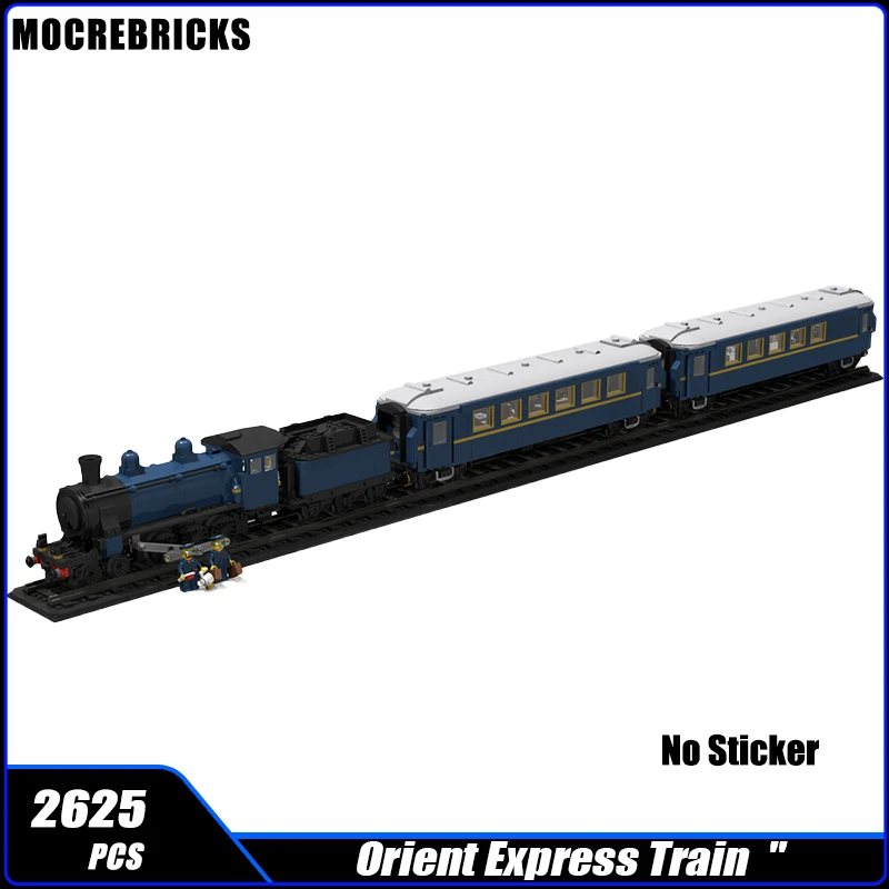 Railway Train Sets Orient Express Passenger And Freight Steam Locomotive MOC Building Blocks Assembly Model Puzzle Bricks Toys