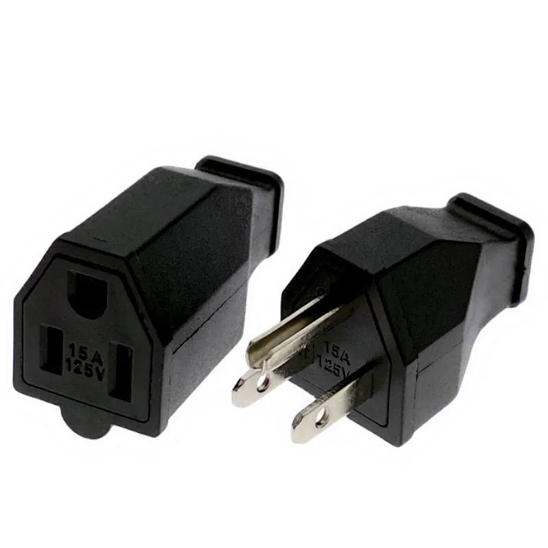 أسود 15A 125 فولت NEMA 5-15P/5-15R الولايات المتحدة الأمريكية كندا اليابان المكسيك 3 دبابيس القابلة للإزالة الأسلاك التوصيل المقبس الصناعية الذكور الإناث قابس طاقة