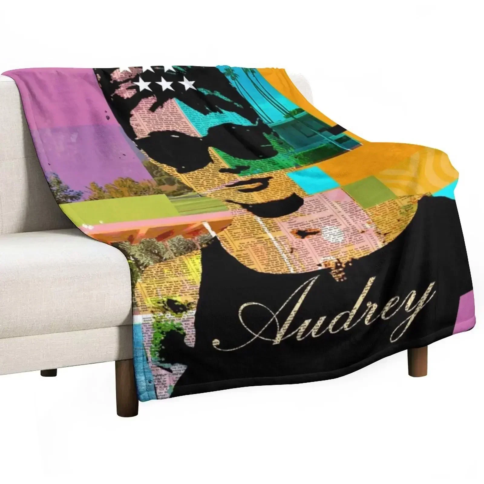 Audrey Hepburn Script Throw Blanket Luxury For Sofa Thin Thermal cosplay anime Soft Plush Plaid Luxury Brand Blankets