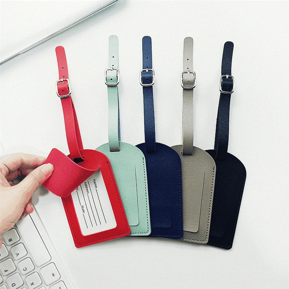 1PCS PU Gepäck Tag Licht Weiche Reise Zubehör Reise Farbe Flugzeug Gepäck Tag Boarding Pass Koffer Tag Pu Leder – Detail 4