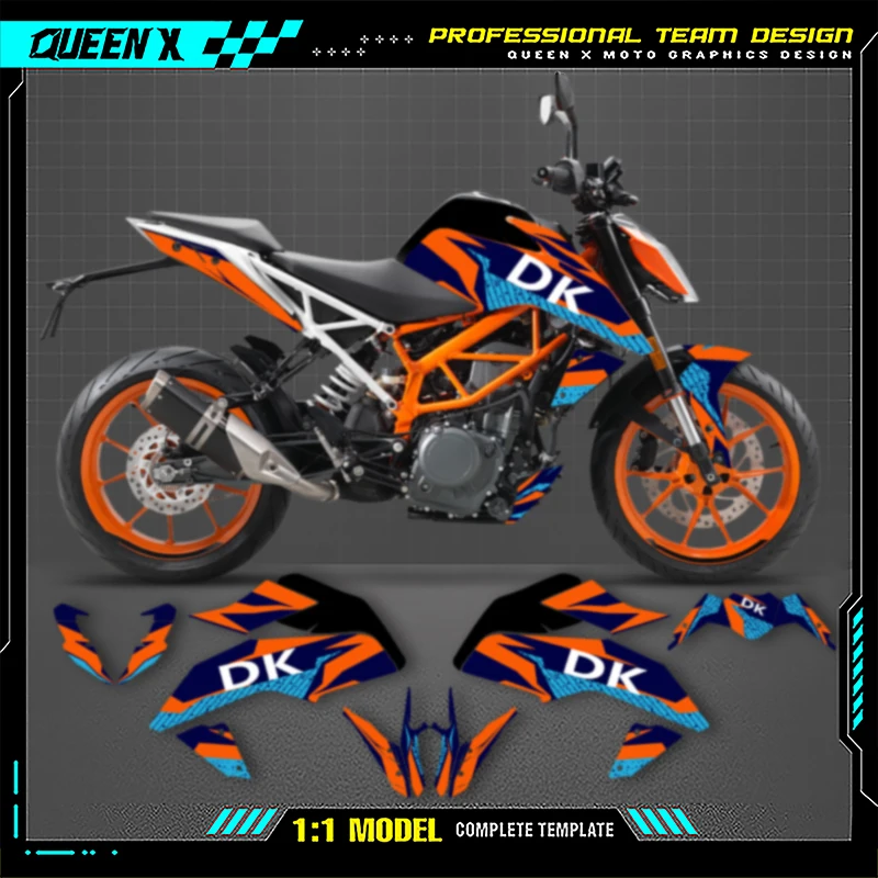 

Queen X MOTOR For KTM DUKE 125 390 2017 2018 2019 2020 Graphics Decals Sticker Kit Motorcycle Accessories Numer Name Custom 010