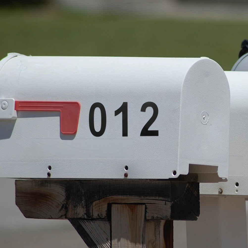 

4 Sheets Reflective Digital Labels Durable Waterproof House Number Signs for Mailbox Outdoor Address Numbers Stickers