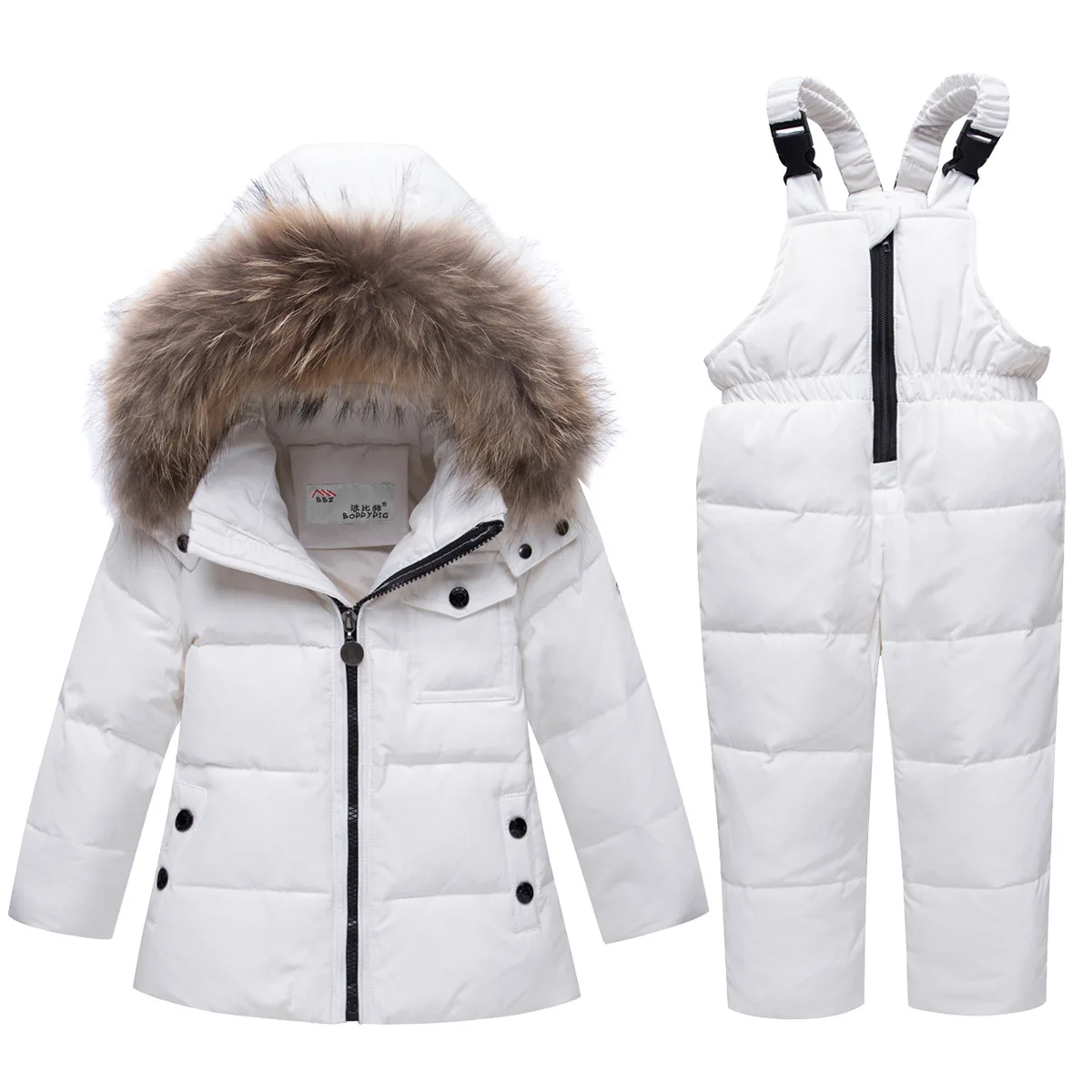 

RAISE 2024 Russia Winter Children Girl Clothing Set Solid Duck Down Jacket+Overalls For Girl 1-5Y Kids Baby Girl Parkas Snowsuit