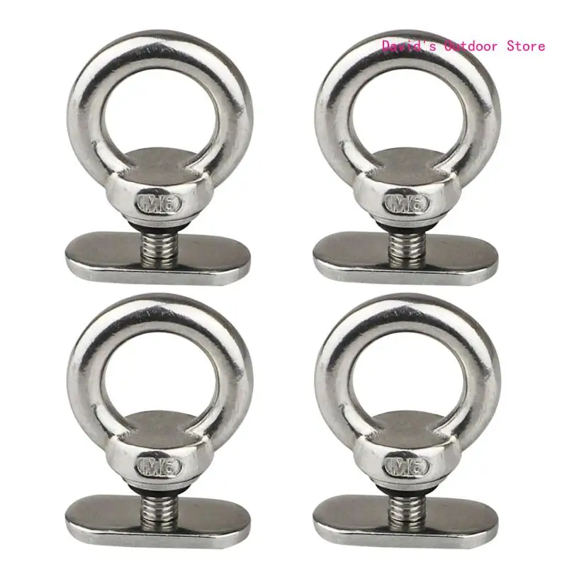 

4Pcs Stainless Steel Track Mount Tie Down Eyelet Eye Nut Awning Stoppers X3UA