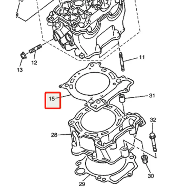 LOPOR Motorcycle Engine Cylinder Head Gasket For YAMAHA YFZ450 WR450F YZ450F 5TA-11181-00-00 YFZ WR YZ 450