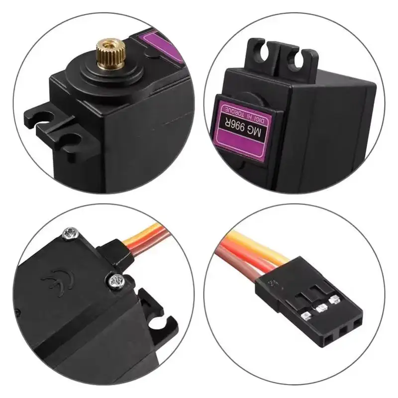 Torsi Tinggi MG996R 4.8-6.0V Servo Digital dengan Roda Gigi Logam untuk Futaba JR 1/8 1/10 RC Mobil Helikopter Robot Perahu Arduino UNO DIY