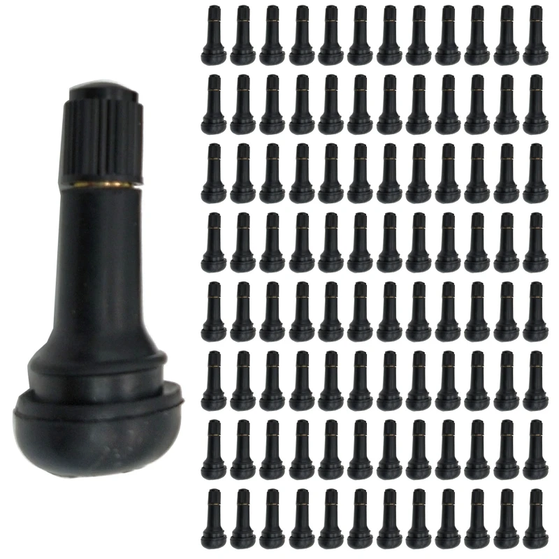 

100pcs TR413 Rubber Tire Pneumatic for Valve Stems Short Rod Car Stem Rod Nozzle for Rim Hole Car Tire Wheel Acc AOS