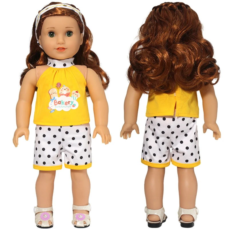 18Inch American Og Girls Doll Outfits Strap Pants 40 43 Cm Silicone Reborn Baby Doll Clothes Children Girl Toys Gifts