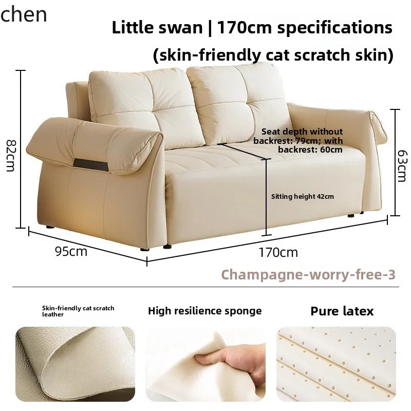 YFY  Sofa Bed Foldable Integrated Dual-use Small Apartment Modern Minimalist Living Room Double Sofa