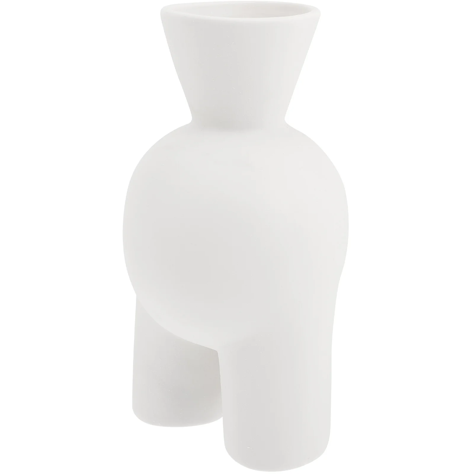 

Artistic Ceramic Vase White Smooth Comfortable Touch Perfect Gift for Family Friends Flower Arrangement Ceramic Desktop Vase