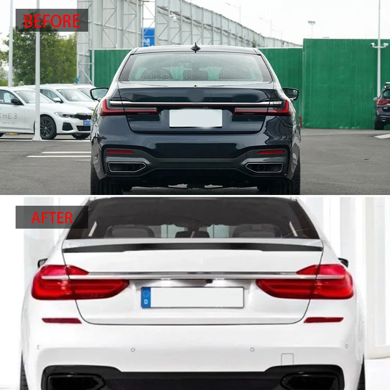 For 2018-2022 BMW 7 Series G12 MP Style Spoiler Wing Gloss Black Water Transfer Printing