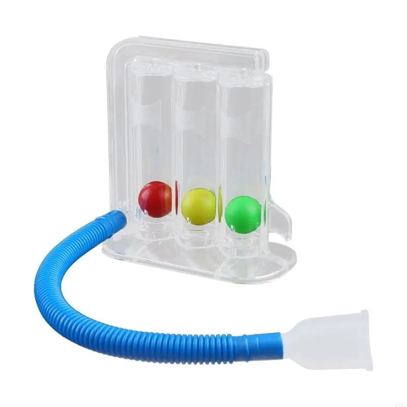 E65F 3-Ball Deep Breathing Exerciser Capaciteit Trainingsapparaat Incentive Spirometer Spirometrie Ademoefeningen en metingen