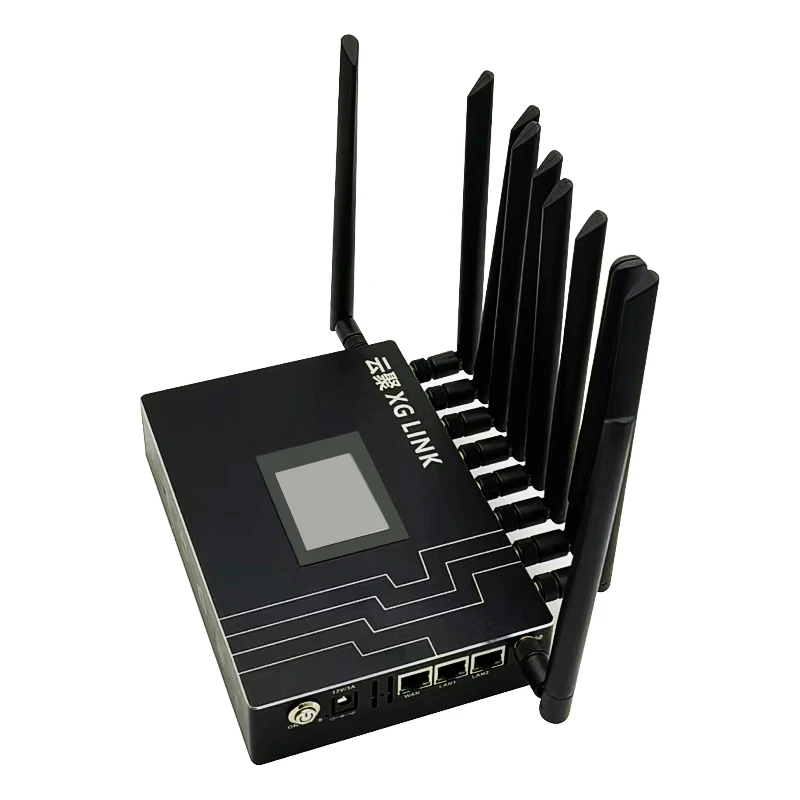 

High Speed X4 4G Router Lte Modem WiFi 4 SIM Card Slot Screen Gigabit Ports Bonding Router