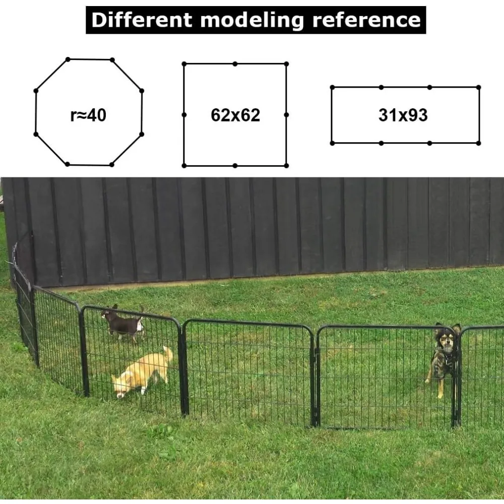 Dog Playpen 8 Panels 40 Inches Dog Pen Extra Large Indoor Outdoor Back or Front Yard Cage Fencing Doggie Rabbit Cats Outside