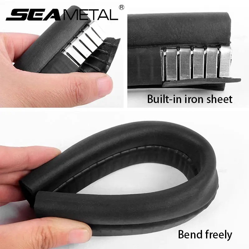 SEAMETAL Car Door Anti-collision Strip U Shaped Anti Scratch Car Body Door Edge Sealing Strip Protection Sticker Car Accessories