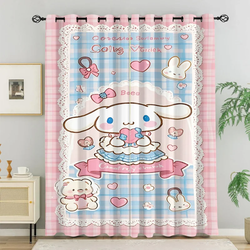 

2Pcs Sanrio Cinnamoroll Blackout Curtains, Cute Cartoon Window Drapes for Kids Girls Bedroom Living Room Home Decor