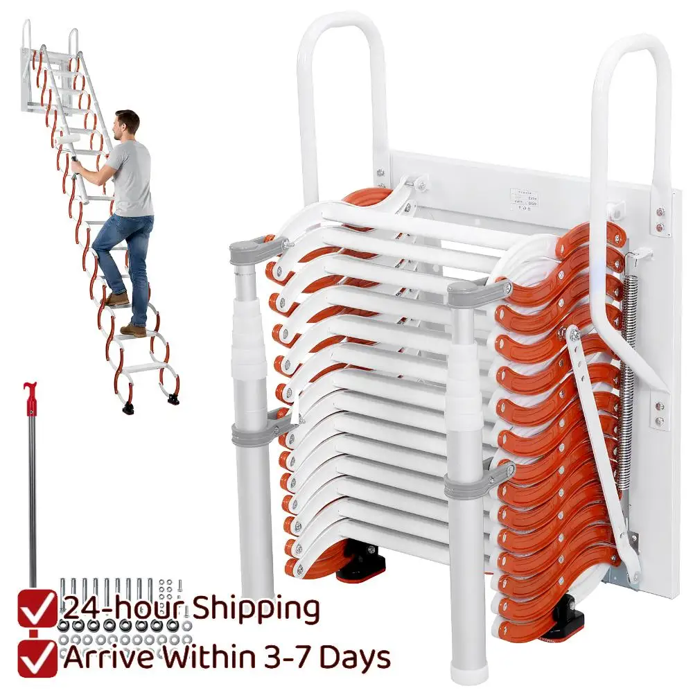 

Потолочная складная лестница для чердака с регулируемым углом наклона (60°) ° /65 ° /70 ° Телескопическая штанга с рукояткой для дома, улицы и использования в помещении