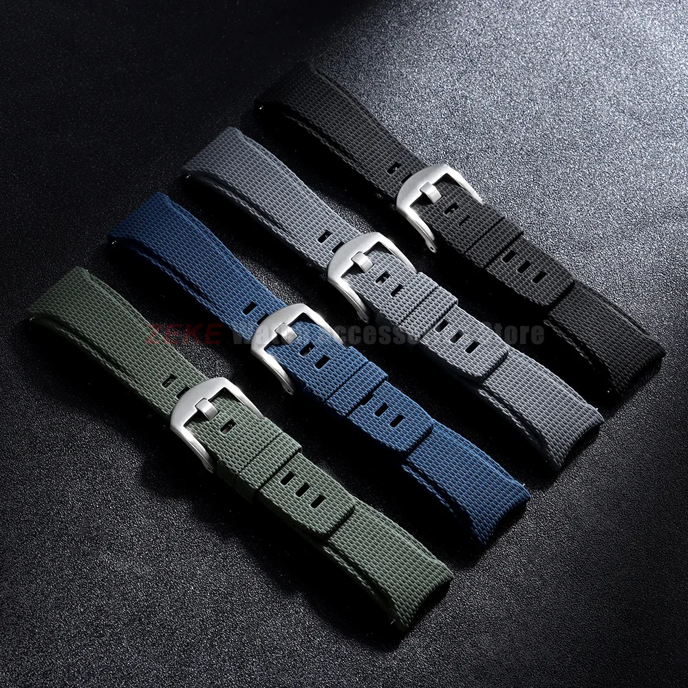 Gebogenes FKM-Gummi-Uhrenarmband mit Schnellverschluss für Omega, Rolex, Seiko, Longines, Tissot Armband 20mm 21/22mm – Detail 11