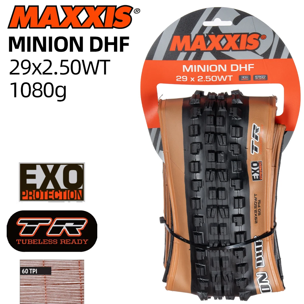 maxxis MINION DHF 29X2.5 MOUNTAIN BICYCLE TIRE OF KID BIKE TYRE MTB 29X2.50WT EXO TR TANWALL 60