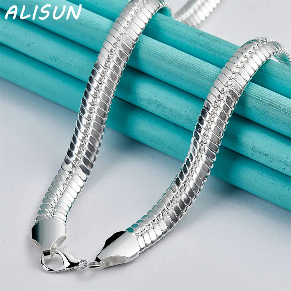 

ALISUN 925 Sterling Silver 8mm Chain Necklace For Women Men Anniversary Gift Popular Wild Fashion Romantic Jewelry