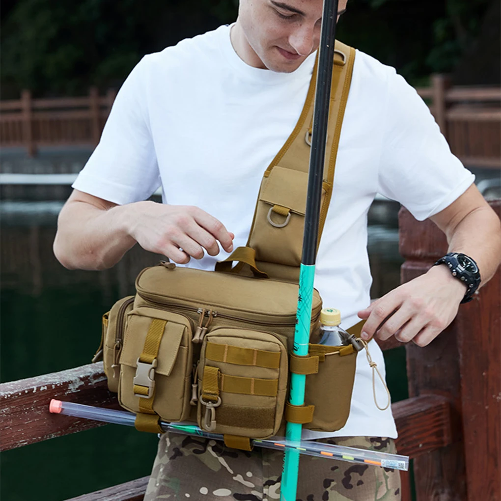 Outdoor Sports Tactical Waist Bag Multi Function Waterproof Fishing Gear Bag Hiking Camping Travel Backpack Shoulder Cross Bags