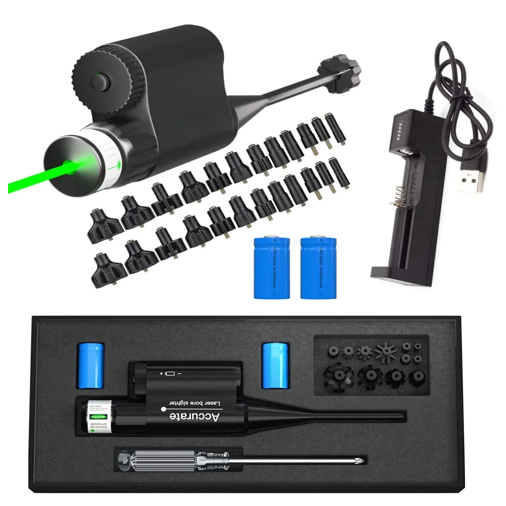 Laser Bore Sight with Battery and Charger .177 .22 Laser Boresighter to .64 Caliber Colimator Sight