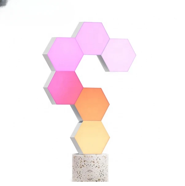 Gift Set for Christmas Halloween Decoration Smart Hexagons Creative Light with Base