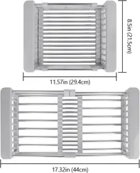 1PC Expandable Dish Drying Rack with Adjustable Arms Kitchen Vegetable Fruit Washing Drain Pasta Dryer