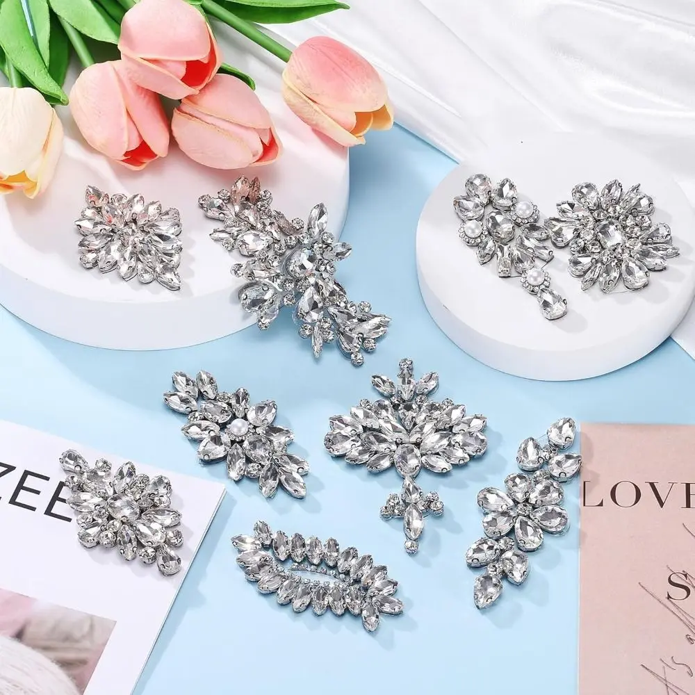 Elegant Glue Back Diamond Beaded Patches Crystal Beaded Diamond Decoration Rhinestone Patches Decoration Patch
