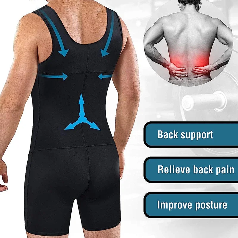 Premium Compression Shapewear for Men Slimming Bodysuit Waist \