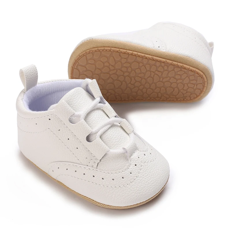 Newborn Baby Boys\' Shoes Moccasin Fashion Casual Sports Shoes White Baptist Soft Sole Anti Slip First Step