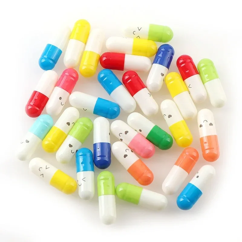 50pcs Expression Love Blank Message Capsules Envelope Letter Paper for Children Pills Letter Capsule Message Smile Pill