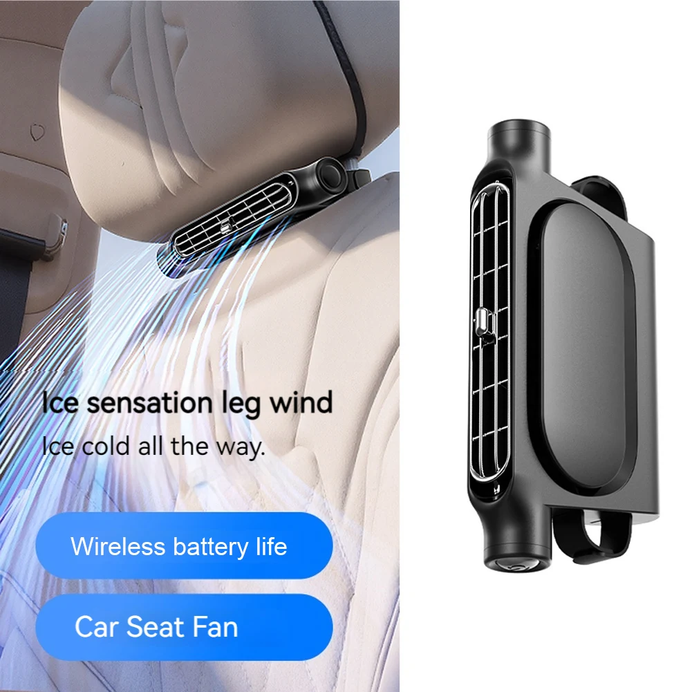Rear Seat Fan Rechargeable Car Cooling Fan 3 Speeds Cooling Backseat Fan Summer Accessories for Sedan SUS RV Truck