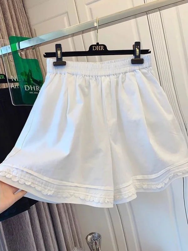 

Мужские повседневные летние брюки больших размеров с кружевной отделкой, широкими штанинами, прямым кроем, эластичным поясом, охлаждающим эффектом