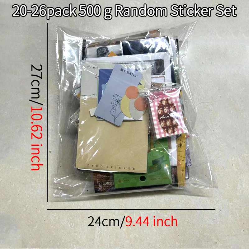 Random sticker 20-26pack 500g Surprise gift Decorative Sticker Scrapbooking Set Junk Journal Supplies