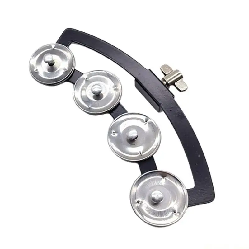 31BE Handheld Percussion Tambourine Hand Bells Rattle Loose single Row Bells Tambourine Musical Instrument Easy to Use