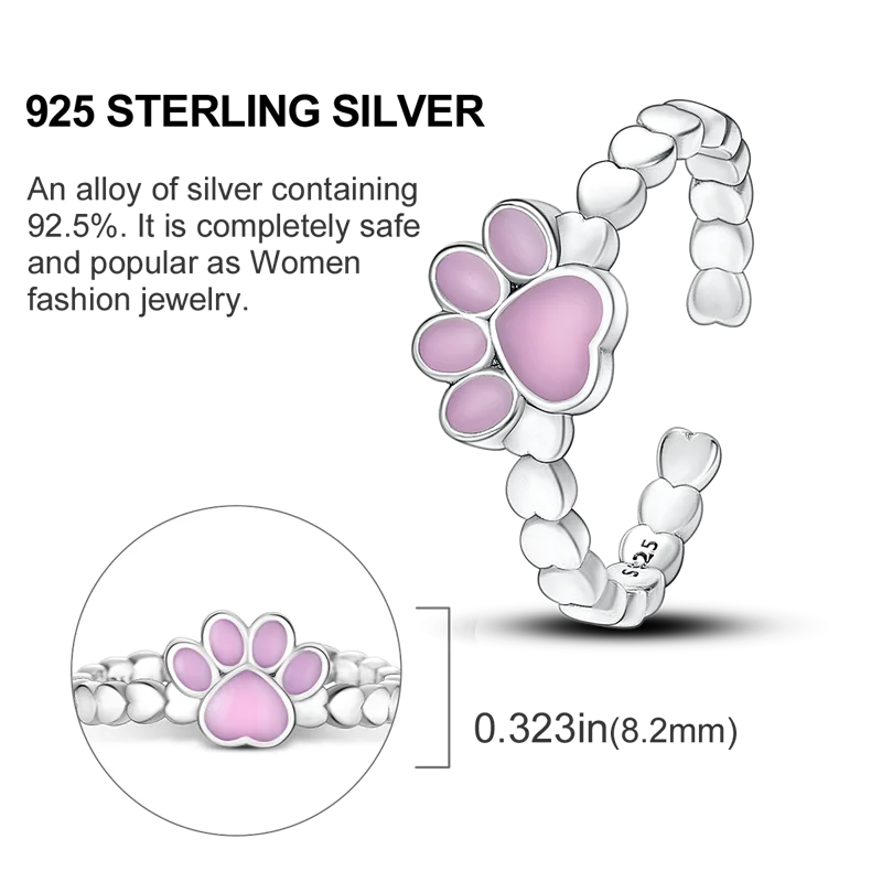 

925 Sterling Silver Original Kitty Feather Ring for Women Silver Variety Zircon Pave Engagement Rings Luxury Jewelry New in Gift