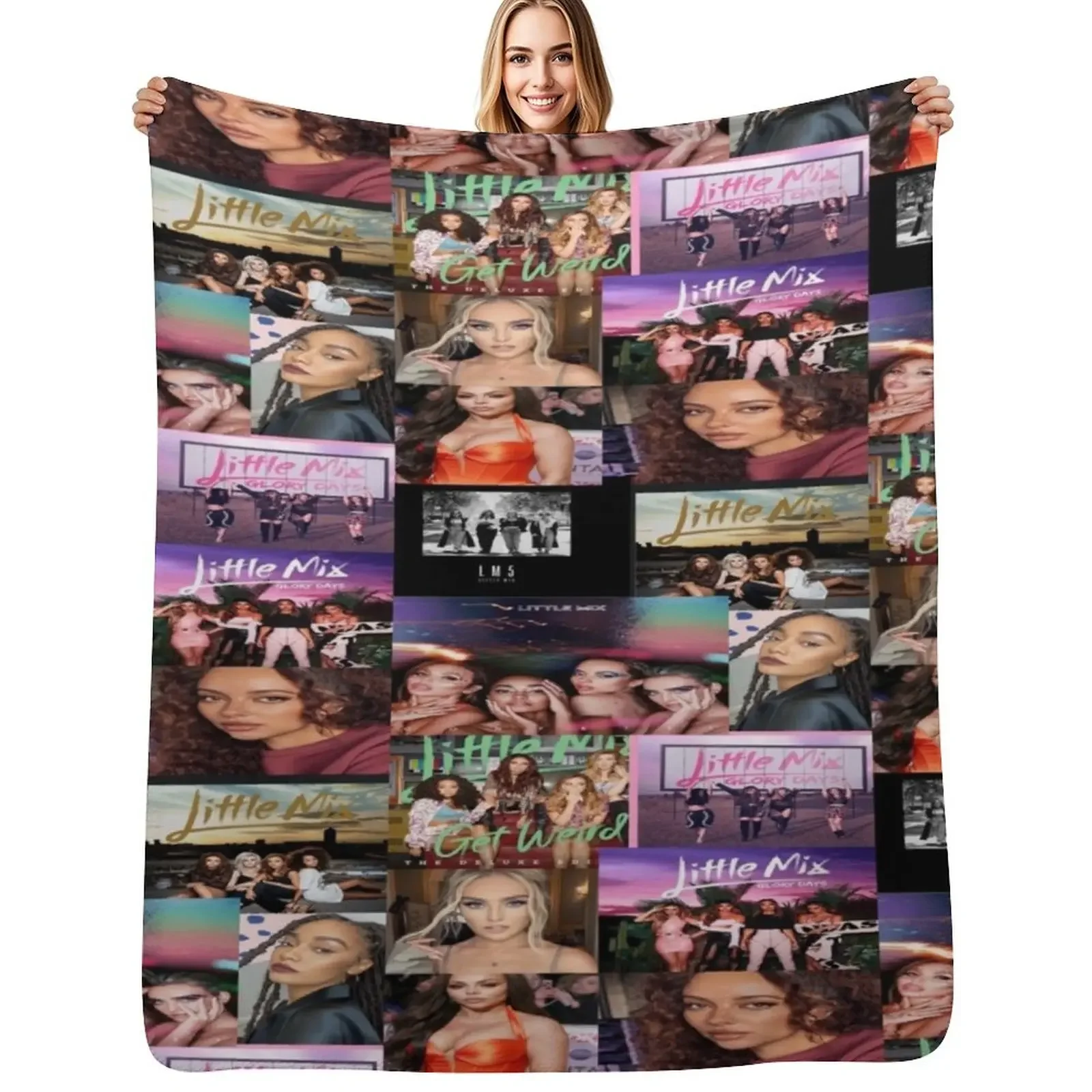 

Little mix Throw Blanket Shaggy halloween Quilt decorative Blanket